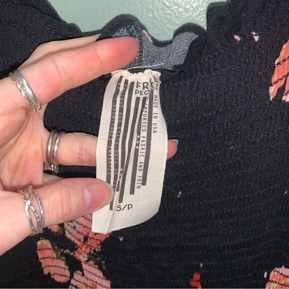 Free People black floral Dress Small - Picture 2 of 5